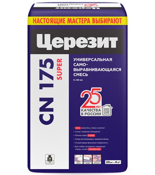 Ceresit CN 175 Смесь для выравнивания пола 3-60 мм, 25 кг. Ceresit CN 175 Смесь для выравнивания пола 3-60 мм, 25 кг.