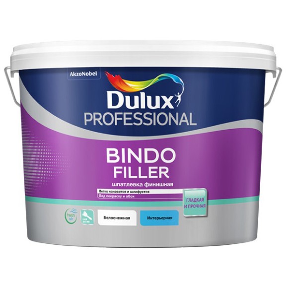 Dulux Bindo Filler шпаклевка финишная, колеруемая, безусадочная под покраску и обои.