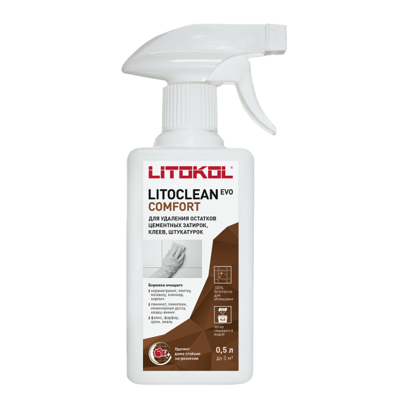 Litokol Litoclean Comfort Evo Cредство для удаления остатков цементных растворов, 0,5 л.