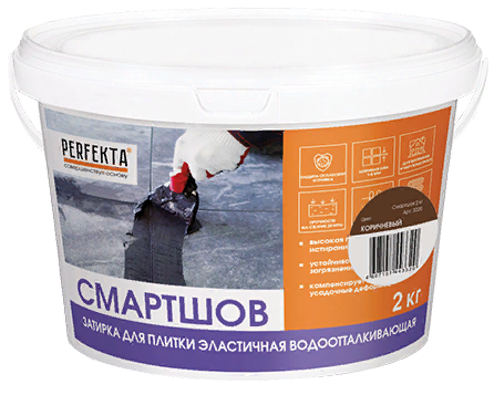 Perfekta Смартшов Затирка для плитки эластичная водоотталкивающая, 2 кг.