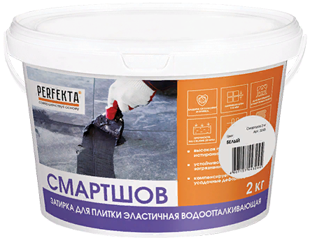 Perfekta Смартшов Затирка для плитки эластичная водоотталкивающая, 2 кг.