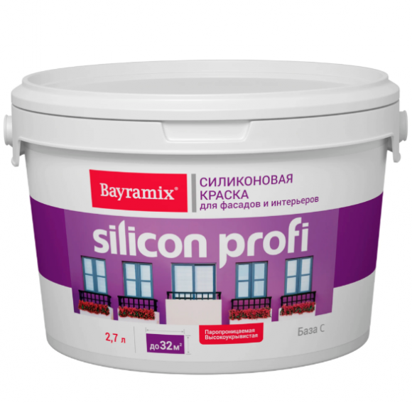 Bayramix Silicon Profi Краска силиконовая для фасадов, 2,7 л. Bayramix Silicon Profi Краска силиконовая для фасадов, 2,7 л.