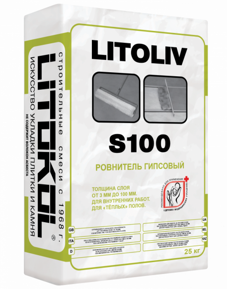 Litokol Litoliv S100 Смесь для выравнивания пола 3-100 мм, 25 кг.