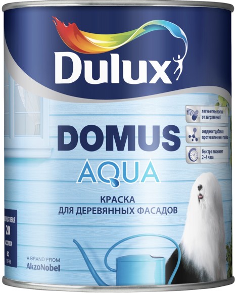 Dulux Domus Aqua краска водорастворимая для деревянных фасадов.