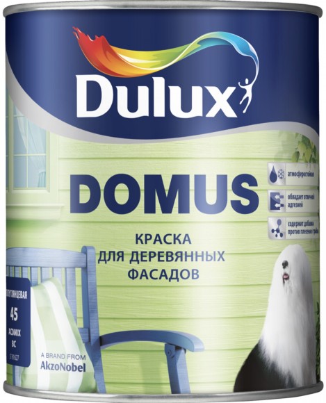 Dulux Domus краска масляно алкидная для деревянных фасадов, полуглянцевая.