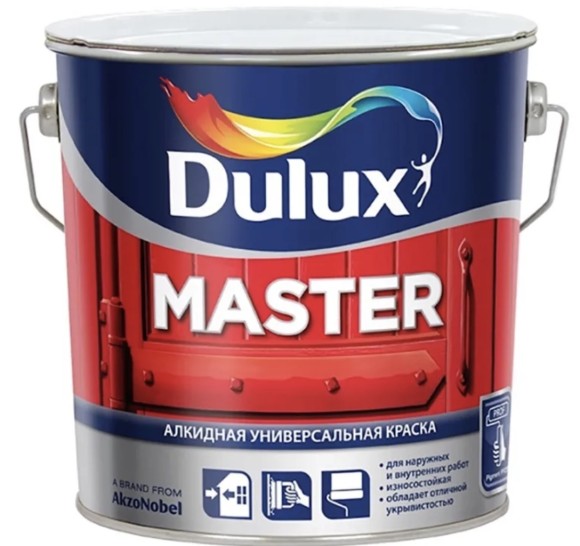 Dulux Master 30 краска алкидная универсальная, износостойкая, полуматовая.