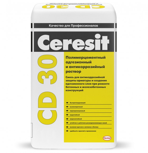 Ceresit CD 30 Смесь полимерцементная для железобетона, 15 кг.