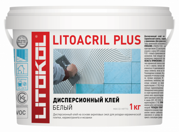Litokol Litoacril Plus Клей для плитки и мозаики, Белый 1 кг.