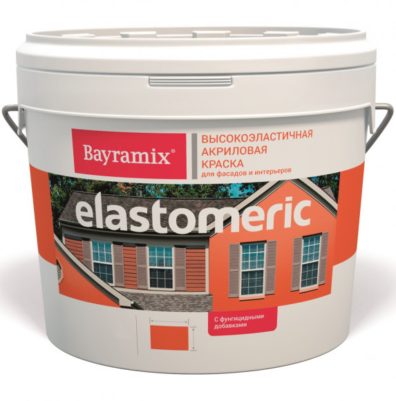 Bayramix Elastomeric Краска акриловая для фасадов и интерьеров Белая, 2,7 л.