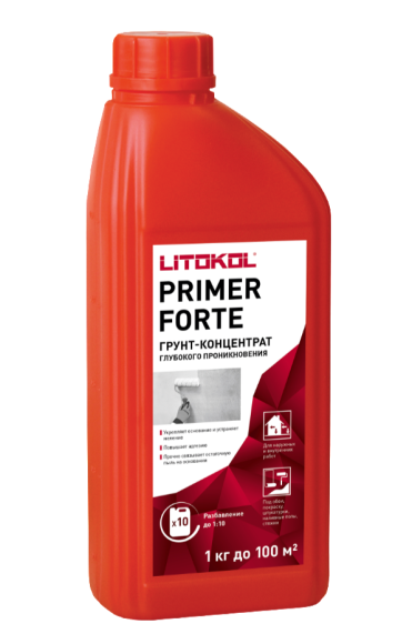 Litokol Primer Forte Грунт-концентрат глубокого проникновения, 1 л.