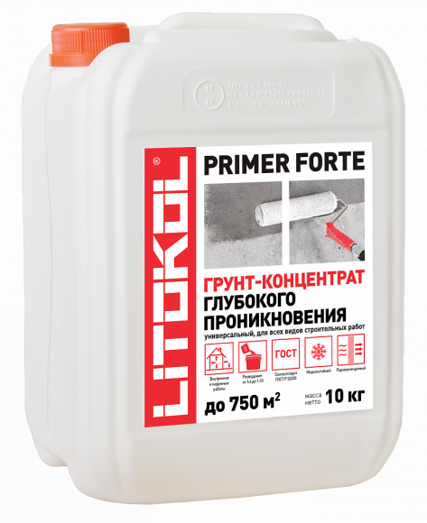 Litokol Primer Forte Грунт-концентрат глубокого проникновения, 10 л.