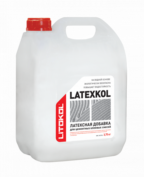 Litokol Latexkol-M Добавка латексная для цементных клеев, 3,75 л.