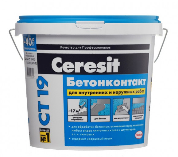 Ceresit СТ 19 Зима Грунтовка бетонконтакт, 5 кг.