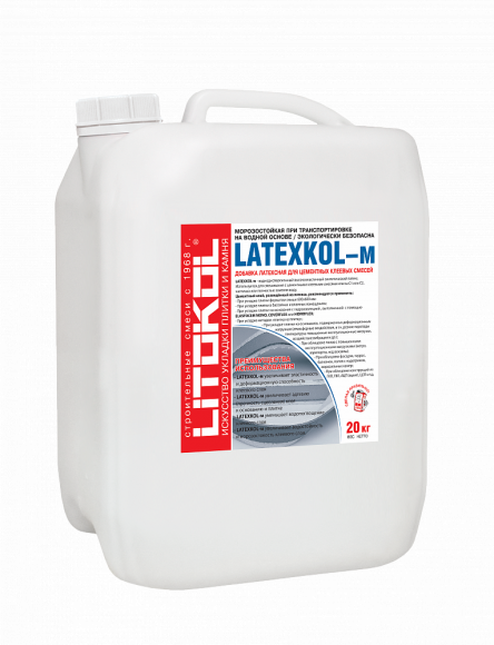 Litokol Latexkol-M Добавка латексная для цементных клеев, 20 л.