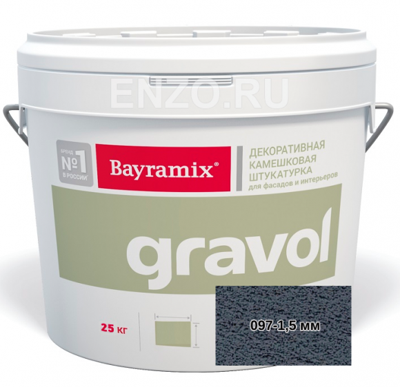 Bayramix Gravol Штукатурка декоративная камешковая, зерно 1,5 мм, 25 кг.