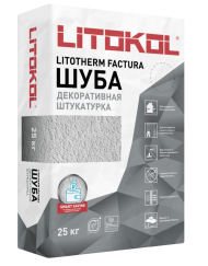 Litokol Litotherm Factura Фасадная штукатурка декоративная Шуба, зерно 1,5 мм, Белый 25 кг.