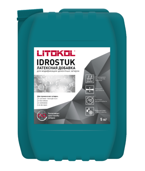Litokol Idrostuk-М Добавка латексная для цементных затирок, 5 л.