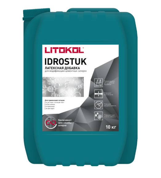 Litokol Idrostuk-М Добавка латексная для цементных затирок, 10 л. Litokol Idrostuk-М Добавка латексная для цементных затирок, 10 л.