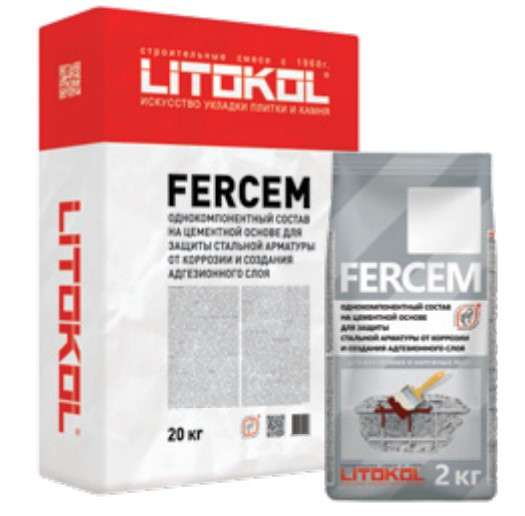 Litokol Fercem Ремонтная смесь для арматуры и бетона 1-2 мм, 20 кг.