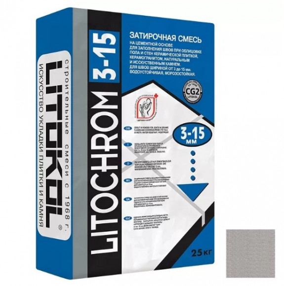 Litokol Litochrom Цементная затирка для плитки 3-15 мм, 25 кг. Litokol Litochrom Цементная затирка для плитки 3-15 мм, 25 кг.